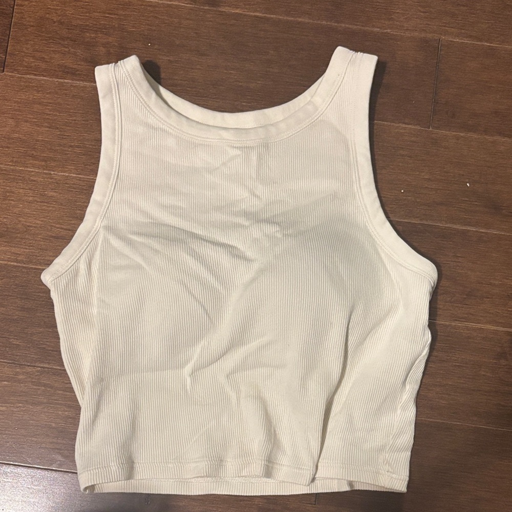 Uniqlo white tank top with built in bra